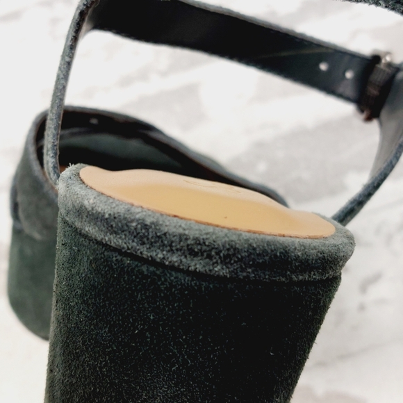 NEW Splendid Piper Brown Suede Heeled Platform Sandals W706 - Picture 13 of 14